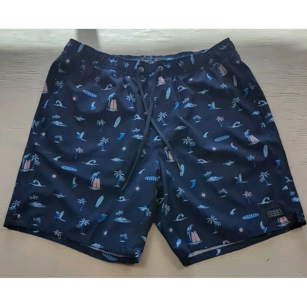 O'Neill HyperFreak HyperDry Performance Boardshorts‎ Mens M Surf Parrot